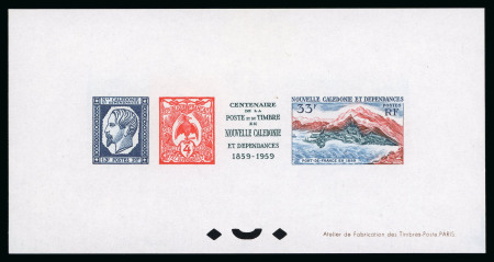 Stamp of Colonies françaises » Nouvelle-Calédonie 1960, Bloc feuillet gommé Centenaire de la poste et