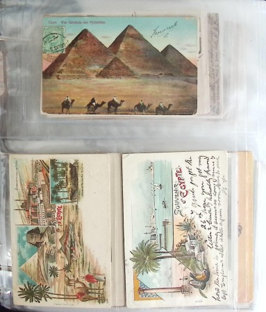 Stamp of Large Lots and Collections Egypt - Postcards: 1900-1960's, Collection of over 600 unused and used, showing array of views, landscapes, royalty, pyramids, costumes, archeology, ethnic groups, souvenir, nudes etc., mixed to fine