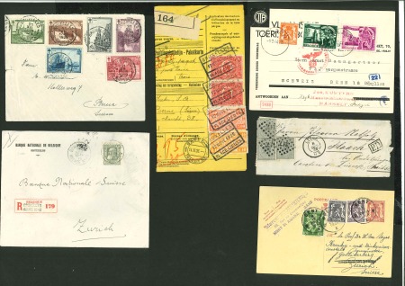 Stamp of Large Lots and Collections Belgium: 1847-1950, 33 selected covers addressed to Switzerland