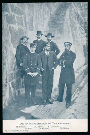 Stamp of Polar 1903ca. Argentinian postcard depicting the crew of
