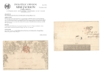 Stamp of Great Britain » 1840 Mulreadys & Caricatures 1840 (May 22) 1d black Mulready lettersheet Edinburgh orange Maltese Cross,