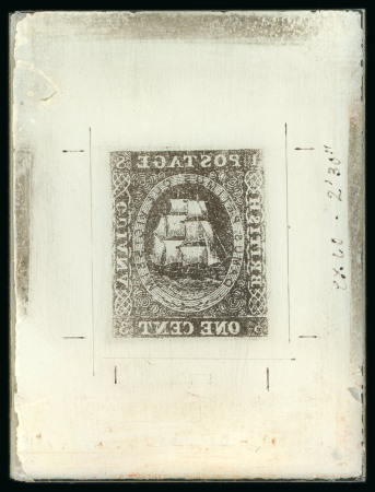 British Guiana - 1853-1859 1d ship issue, negative