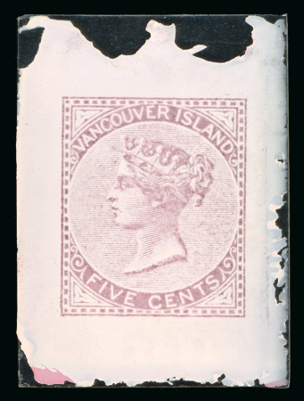 Stamp of Canada » British Columbia and Vancouver British Columbia and Vancouver - 1865 5c, glass support