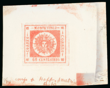 Uruguay - 1859 Large Sun 60c, thin numerals issue,