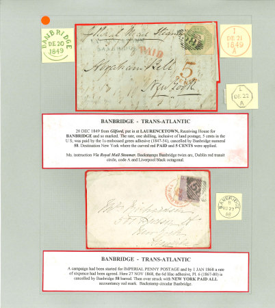 1721-1867 Exhibition collection of postal history entitled