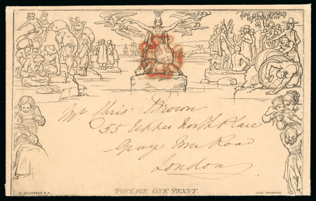 Stamp of Great Britain » 1840 Mulreadys & Caricatures 1840 (May 11th) 1d Black Mulready envelope (A189) sent
