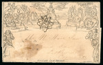 1843 (Mar 22) 1d Mulready letter sheet, stereo A40, cancelled by the London Number "1" in Maltese Cross
