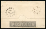 1843 (Oct 2nd) 1d Black Mulready letter sheet cancelled