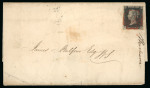 1840 (May 12th) Wrapper franked with 1d black GF, four