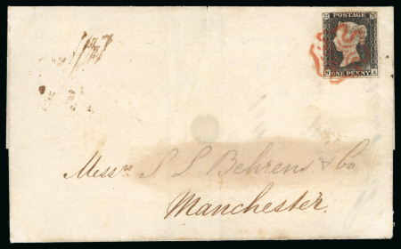 Stamp of Great Britain » 1840 1d Black "May Dates" 1840 (May 19th) wrapper franked with 1d grey black