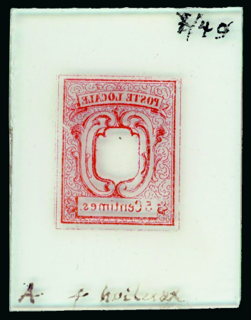 Switzerland, Neuchatel - 1851 Poste Locale 5c, celluloid