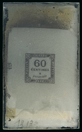 France – postage due – 1871 60c, glass support