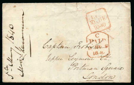 Stamp of Great Britain » Postal History 1840 6th of May  Stampless Cover, DUBLIN 8/PAID/1d.