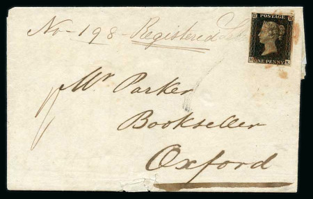 Stamp of Great Britain » 1840 1d Black and 1d Red plates 1a to 11 1841 (30 Jan.) entire letter to a bookseller in Oxford