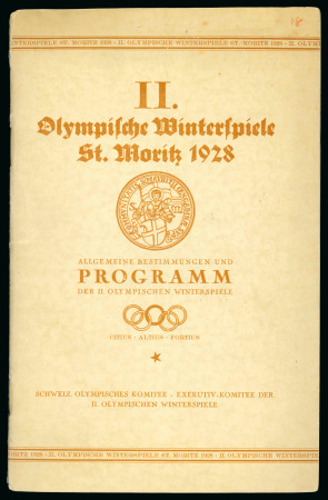 1928 St. Moritz general rules and programme in German,