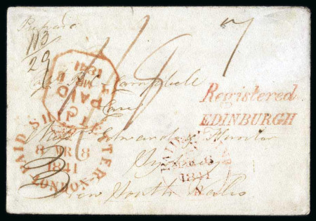 Stamp of Great Britain » Postal History 1841 (March 6th) prepaid envelope from Edinburgh to