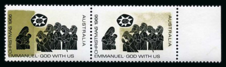 Stamp of Australia 1966 Christmas 4c Value Omitted pair from the right