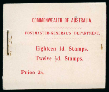 Stamp of Australia 2/- Booklet, the panes are still attached ie a pane