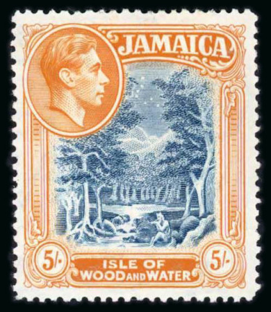 Stamp of Jamaica 1941 5/- slate-blue and yellow-orange line perf 14