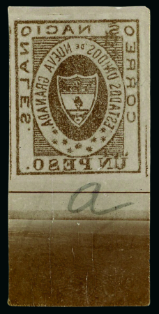 Colombia - 1861 "Nueva Granada" 1p, two trial exposures