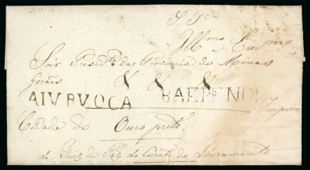 Stamp of Brazil » Postal History 1836-37. Three official entire letters, all bearing "Baependi" straight-line hs