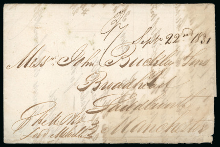 Stamp of Brazil » Postal History 1831 (July 1). Entire letter from Rio de Janeiro to England with rare "Brazil/F" handstamp