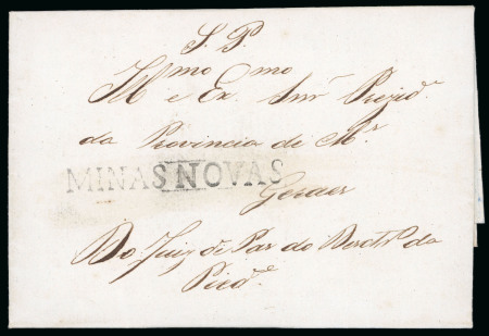 Stamp of Brazil » Postal History 1836 (Aug 8) . official entire letter from Minas Novas