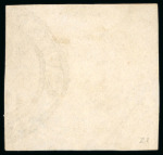 1843, 30r black, worn impression, large even margins