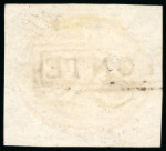 Stamp of Brazil » 1843 Bull's Eyes 1843, 30r black, worn impression, "MEYA-PONTE" double-framed hs