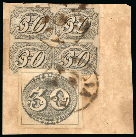 Stamp of Brazil » 1843 Bull's Eyes 1843, 30r black, intermediate impression, a large margined