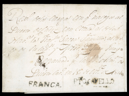 Stamp of Venezuela 1804,  Oct.  11.  Ship’s  register  cover  of  the  “Sacra  Familia”  frigate  s