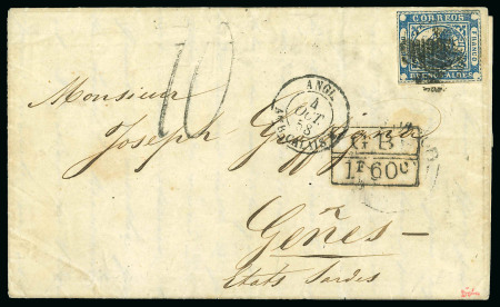 Stamp of Argentina » Buenos Aires THE EARLIEST RECORDED FRANKED LETTER FROM ARGENTINA