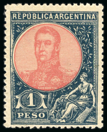 Stamp of Argentina » General issues 1908-09, 1p indigo and rose, mint
