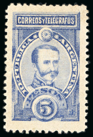 Stamp of Argentina » General issues 1889-91, 1/4c to 50p, complete set of 20 values, mint o.g., issued and unissued values