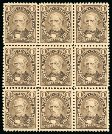 Stamp of Argentina » General issues 1889-91, "Dalmacio Vélez Sarsfield" 1c brown, "globos" wmk in various multiples