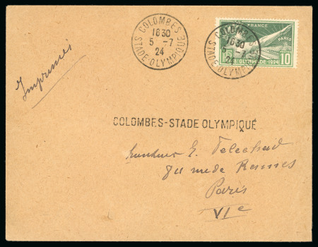 Day of the Opening Ceremony: 1924 (Jul 5) Envelope sent from the Olympic Stadium