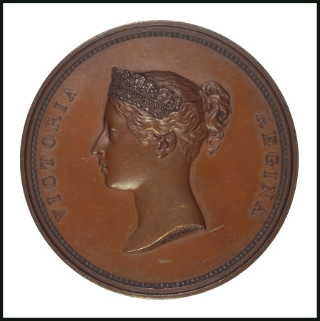 Stamp of Great Britain » Line Engraved Essays, Plate Proofs, Colour Trials and Reprints 1837 William Wyon City Medal in bronze, 55mm, to celebrate