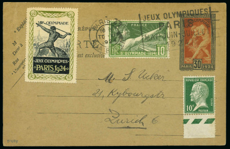 1924 Paris, group covers with cancellations and Olympic frankings