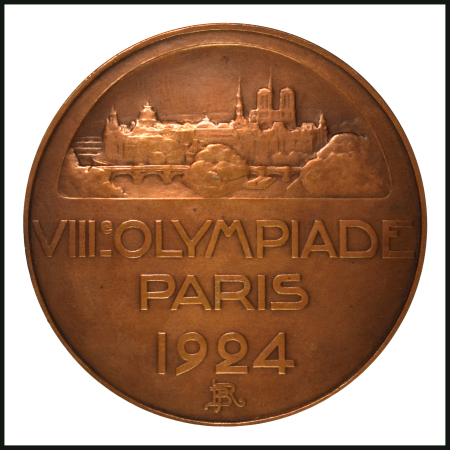 1924 Paris participation medal, 55mm, bronze, including orignal box