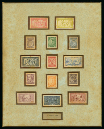 1906 Olympics set of die proofs in the issued colours in a mounted presentation page by J. P. Segg & Co