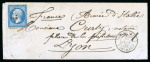 1859, Enveloppe avec texte pour Lyon, affranchissement