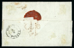 TOKAY DURCHSTICH auf Österreich 1850 3Kr rot Handpapier
