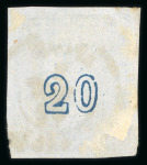 20L Steel-blue, 40L yellow-bistre on greenish, used,
