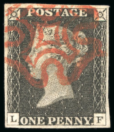 Stamp of Great Britain » 1840 1d Black and 1d Red plates 1a to 11 1840 1d. black, Pl.3, LF, large margins all round neatly