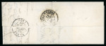 1850, Lettre affranchissement Cérès 25 centimes bleu