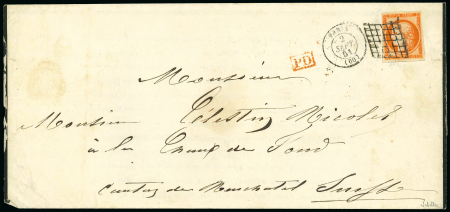 Stamp of France » Type Cérès de 1849-1850 1851, Lettre de deuil affranchissement Cérès 40 centimes