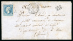 1866, Lettre pour Naples affranchissement Y&T n°23