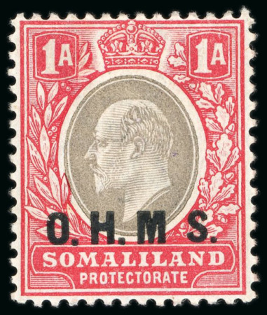 1904-05 Official 1a grey-black and carmine, mint showing