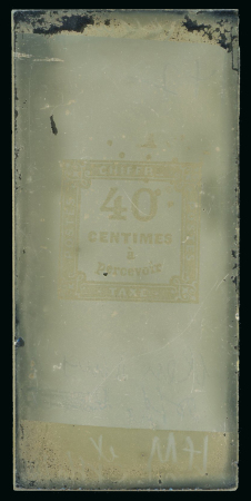 France - postage due - 1871 40c, glass support cliché
