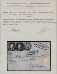 1859, Lettera da Canicattì con 3 grana